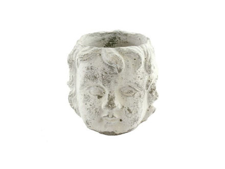 Slika Cement posuda glava anđela 14x14x13cm