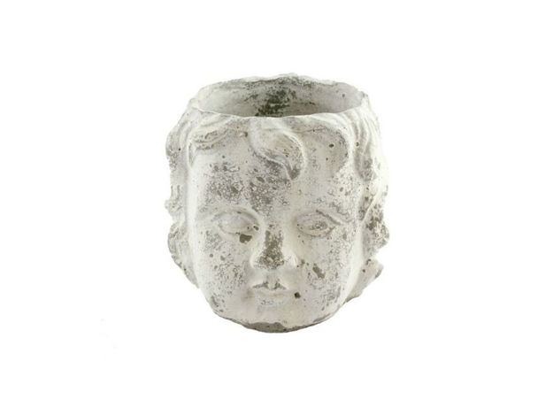 Slika Cement posuda glava anđela 14x14x13cm
