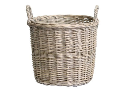 Slika Košara okrugla s ručkama d34 h30/37cm natur wash