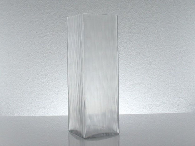Slika Staklo vaza četvrtasta h30d10cm valoviti uzorak