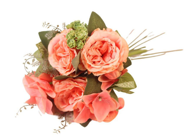 Slika Buket mix ruža/sukulent 30 cm; roza