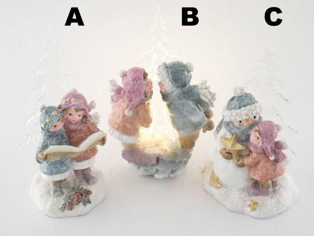 Slika Figura dječak/djevojčica/snjegović 3xaaa 17x11.5cm.