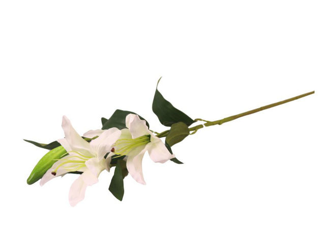 Slika Grana ljiljana 3 cvijeta 79 cm; bijela