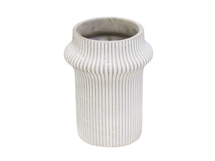 Slika Cement vaza ribbed d16,5xh22cm bijela/siva