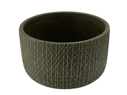 Slika Cement posuda okrugla 17xh10cm. Maslinasta