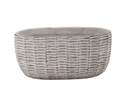 Slika Cement posuda oval 23x13xh11cm. Bijela