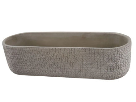 Slika Cement posuda oval 38x13xh11cm siva