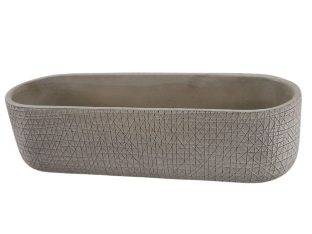 Slika Cement posuda oval 38x13xh11cm siva