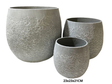Slika Posuda fiber cement 23x23x21cm. Siva