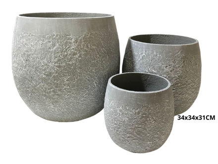 Slika Posuda fiber cement 34x34x31cm. Siva