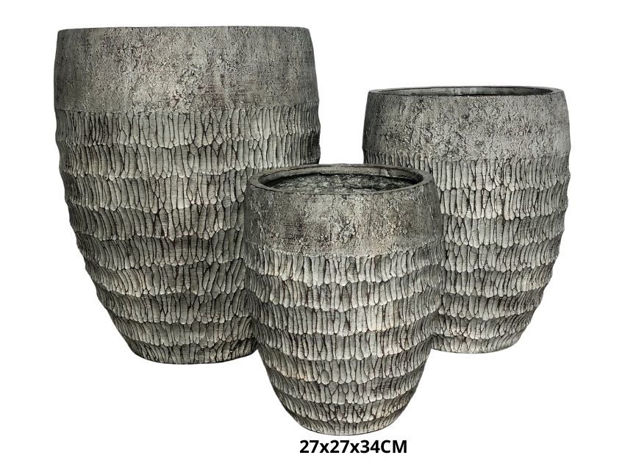 Slika Posuda fiber cement valovita 27x27x34cm.