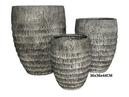 Slika Posuda fiber cement valovita 36x36x44cm.