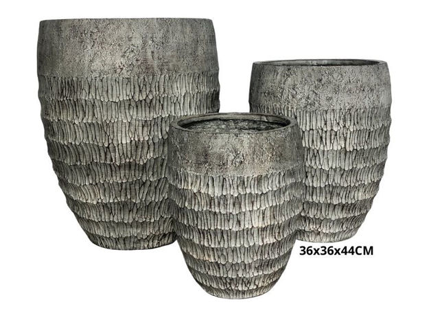 Slika Posuda fiber cement valovita 36x36x44cm.