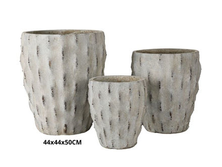 Slika Posuda  fiber cement s uzorkom 44x44x50cm. Sv. Siva