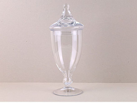 Slika Staklo posuda na nogu s poklopcem h33 d 13cm.