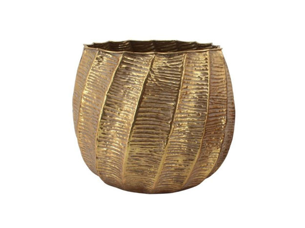 Slika Posuda metalna 43.5x42.5x35.5cm. Zlatna