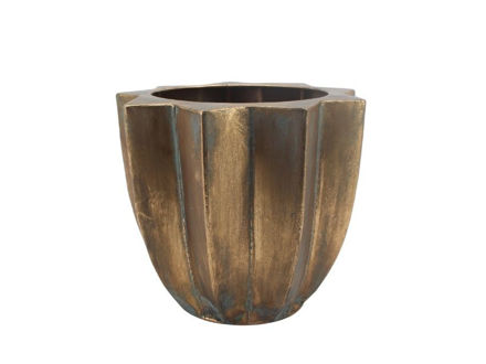 Slika Posuda metalna 31.5x31.5x27.5cm. Zlatna