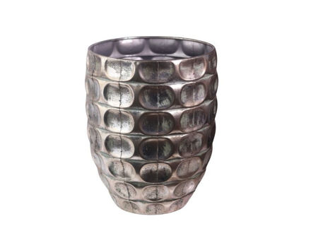 Slika Posuda metalna 36x36x40cm. Siva/zelena