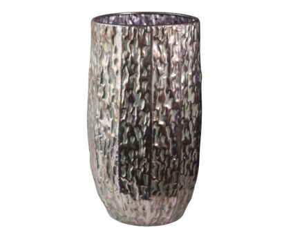 Slika Posuda metalna 36.5x36.5x56.5cm. Siva/zelena