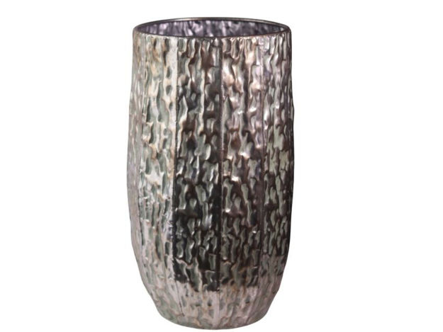 Slika Posuda metalna 36.5x36.5x56.5cm. Siva/zelena