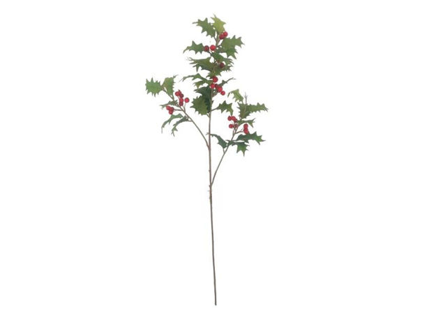 Slika Grana božikovine 90cm; zelena/crvena