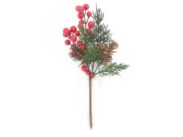 Slika Pik berry/borovina s šIškom 29cm; zelena/crvena