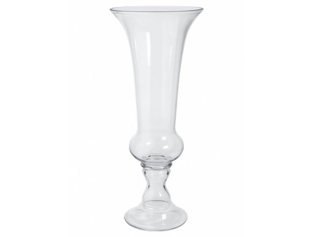 Slika Vaza staklo na nogu d21 h55cm; transparent