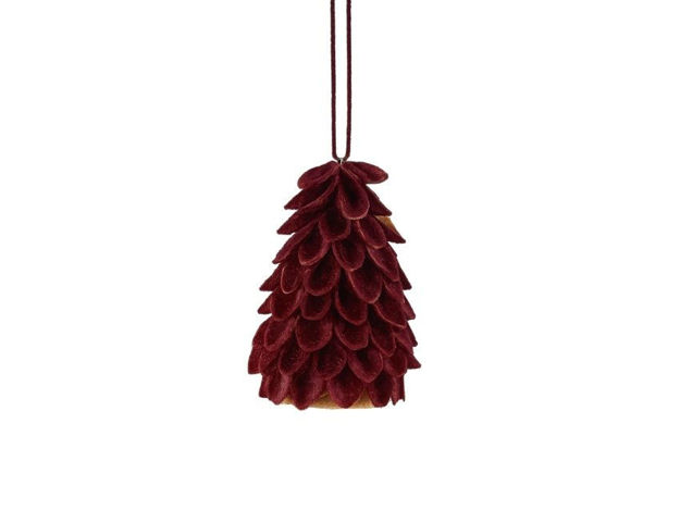 Slika Dekoracija viseća 5.5x10cm; bordo
