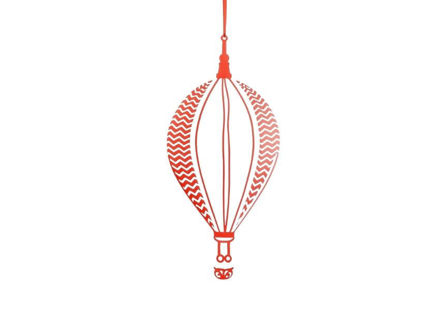 Slika Dekoracija balon 39x39x89cm; bijela/crvena