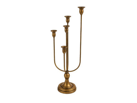 Slika Svijećnjak metalni 60cm;5 svijeća;zlatna