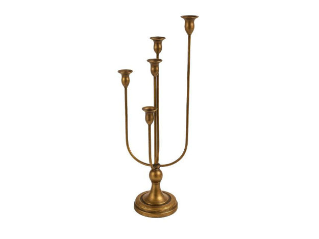 Slika Svijećnjak metalni 60cm;5 svijeća;zlatna