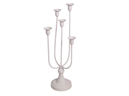 Slika Svijećnjak metalni 60cm;5 svijeća;bijela