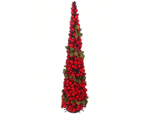 Slika Berry dekoracija 40x10cm; konus; crvena
