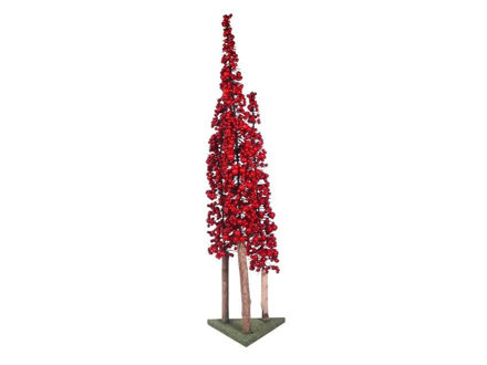 Slika Borovi dekorativni na staklu 85x20cm; crveni berry