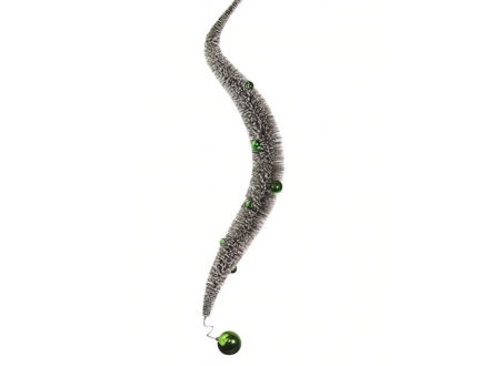 Slika Dekoracija s kuglicama 120x8cm; bijela/zelena