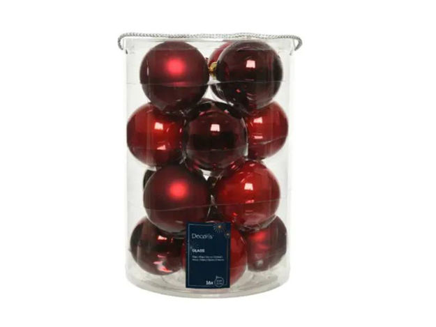 Slika Staklene kuglice d8cm. S/16kom. Crvena