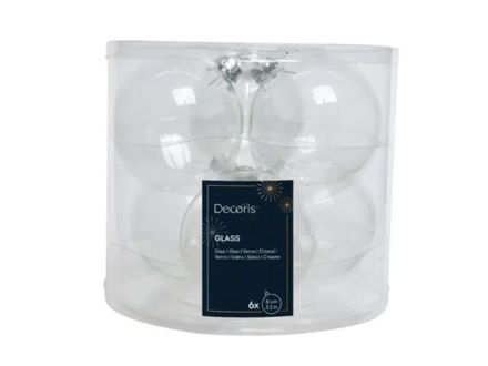 Slika Staklene kuglice d8cm; s/6kom; transparent
