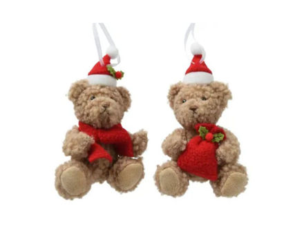 Slika Dekoracija medo s kapom I šalom 7x6xh14cm; ass