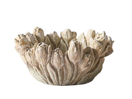 Slika Cement posuda 23.5x23.5x10.2cm; uzorak tulipana