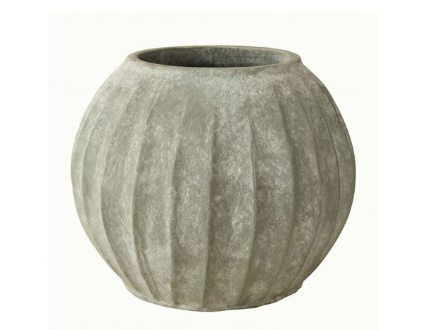 Slika Vaza keramička 24.5x24.5x20.2cm;rebrasta;siva