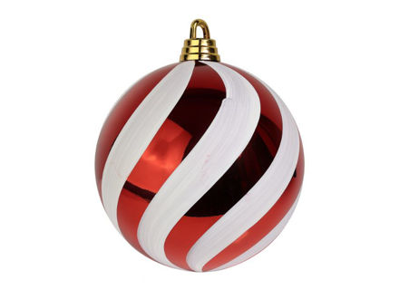 Slika Plastična kugla 30cm/1kom crvena s dekoracijom