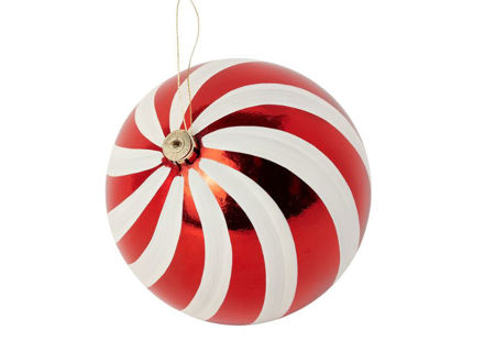 Slika Plastična kugla 25cm/1kom crvena s dekoracijom