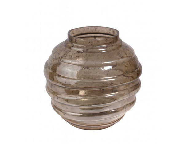 Slika Vaza staklo spiralna h28 d27cm; smeđa
