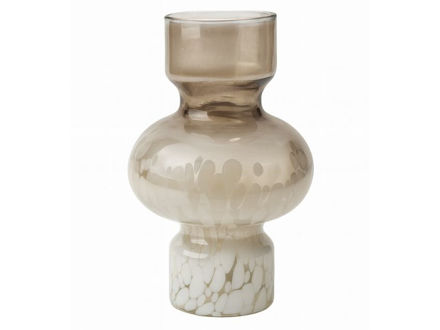 Slika Vaza staklo h23 d15; smeđa/bijela