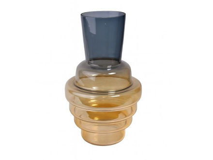 Slika Vaza staklo h30 d19cm; plava/svj.Smeđa