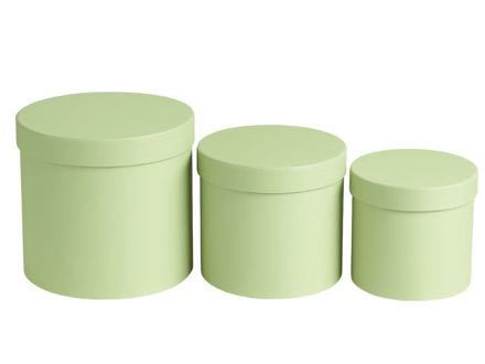 Slika Poklon kutija okrugla s/3; 20/20, 17/17, 15/15cm; pastel zelena