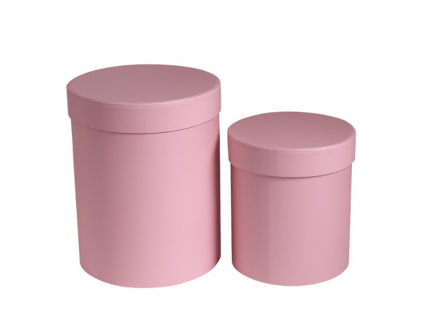 Slika Poklon kutija okrugla s/2; h20/d15, h15/d13cm; roza
