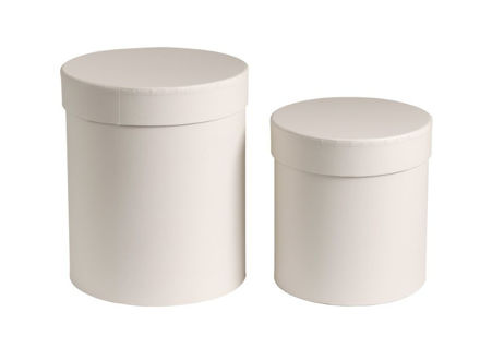 Slika Poklon kutija okrugla s/2; h20/d15, h15/d13cm; prljavo bijela