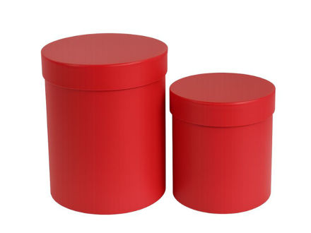 Slika Poklon kutija okrugla s/2; h20/d15, h15/d13cm; crvena