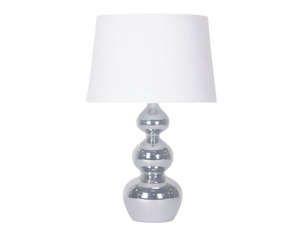 Slika Lampa metal srebrna 48.5cm s bijelim sjenilom